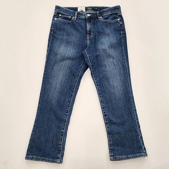 Lauren Ralph Lauren 12P Women Premier Denim Dark Wash Straight Crop Jeans - Picture 4 of 13
